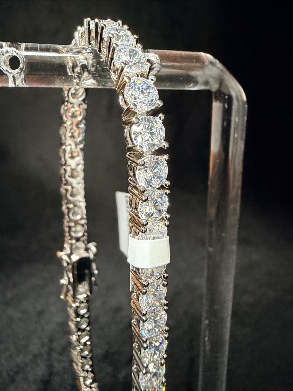 Elegance! 4MM Tennis Bracelet 8in 14K White Gold Filled Round CZ Box Lock.